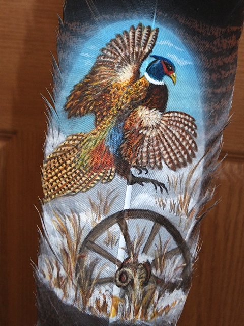 Pheasant on feather